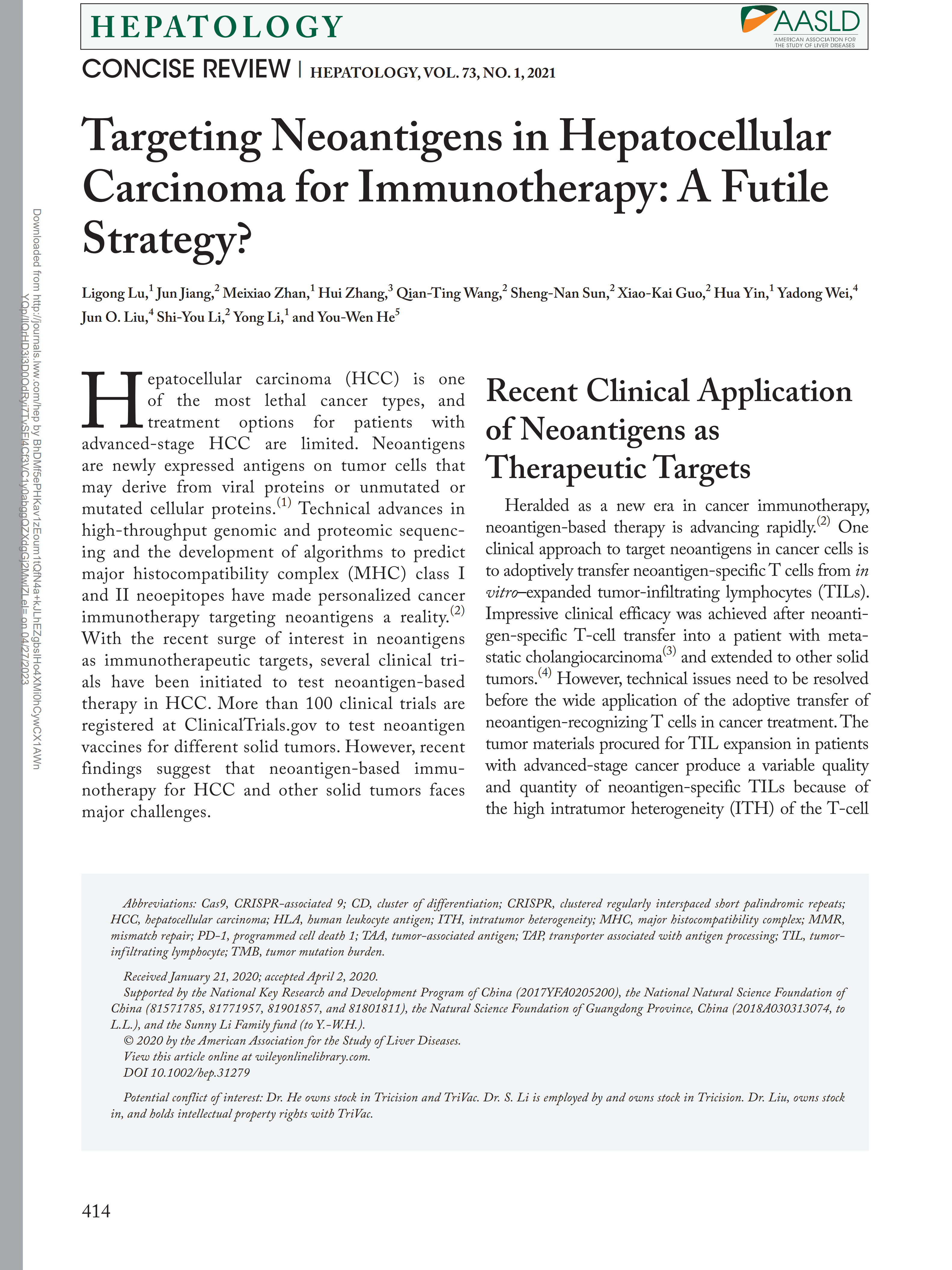 7.TargetingNeoantigensinHepatocellularCarcinomaforImmunotherapyAFutileStrategy？_1